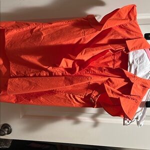 Akris Punto Vibrant Orange Button-Front Cotton Top